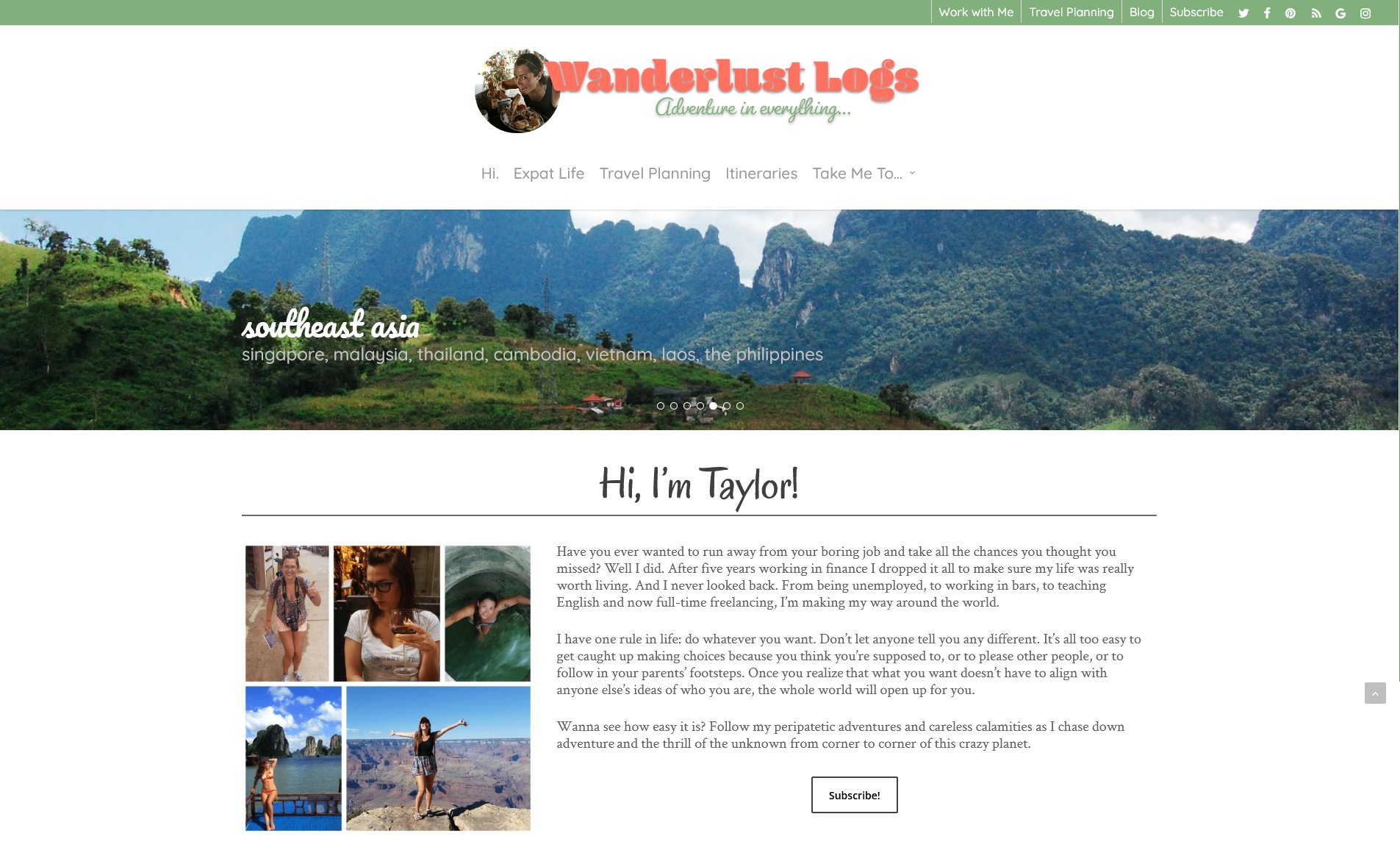 travel blog web design